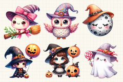 Kawaii Halloween Clipart Bundle 64 - CraftNest - Digital Crafting and Art