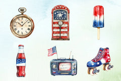 Retro Vintage 4th of July Clipart Bundle - CraftNest - Digital Crafting and Art