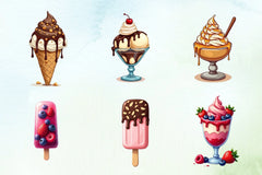 Ice Cream Clipart Bundle 3 - CraftNest - Digital Crafting and Art