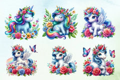 Baby Unicorn Clipart Bundle 4 - CraftNest - Digital Crafting and Art