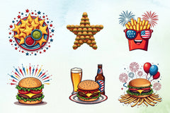 4th of July Fast Food Clipart Bundle - CraftNest - Digital Crafting and Art