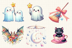 Pastel Witch Halloween Clipart Bundle - CraftNest - Digital Crafting and Art
