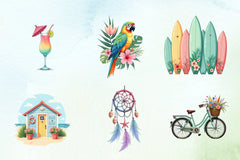 Pastel Summer Clipart Bundle - CraftNest - Digital Crafting and Art