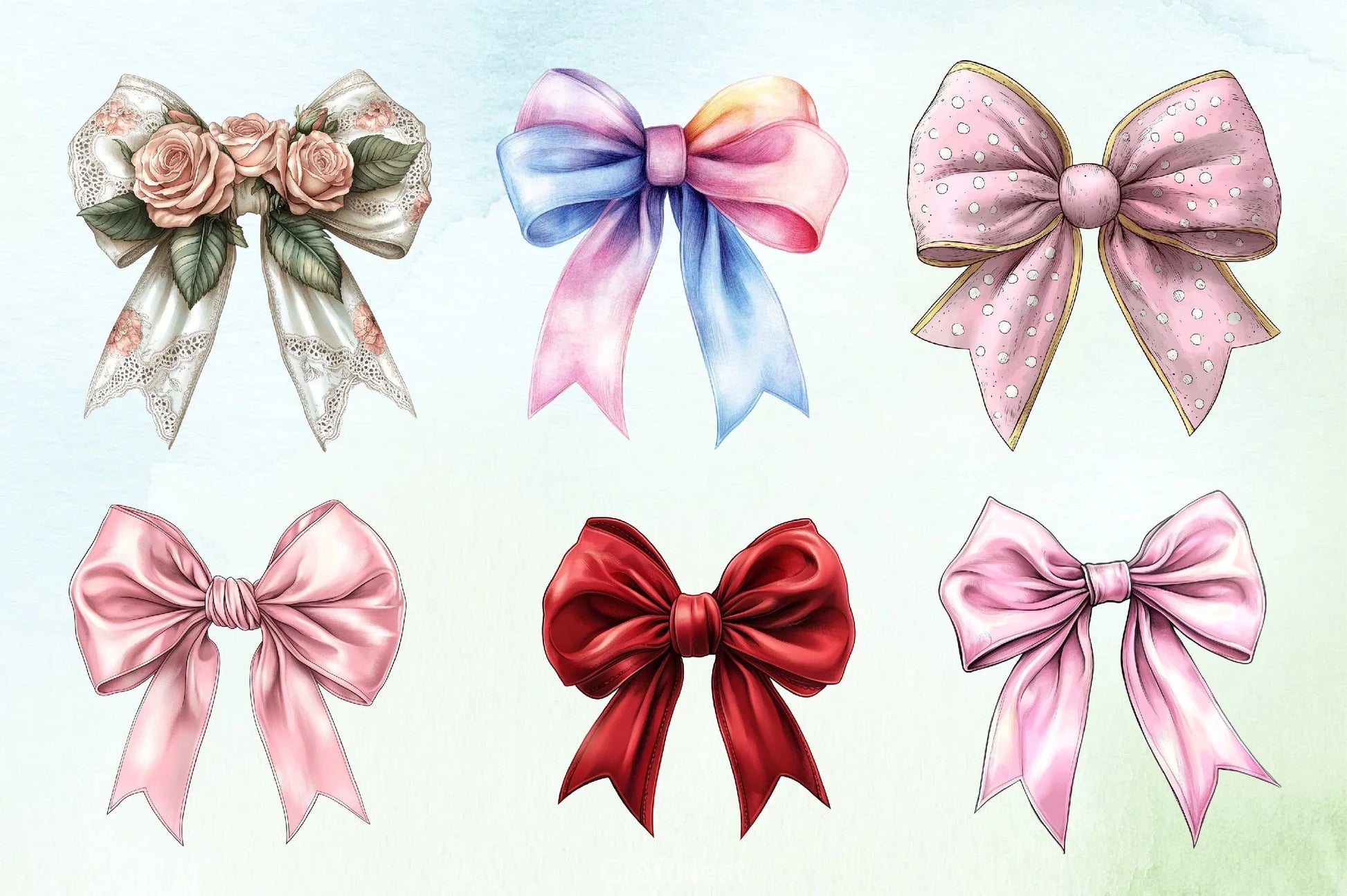 Coquette Bow Clipart Bundle 3 - CraftNest - Digital Crafting and Art