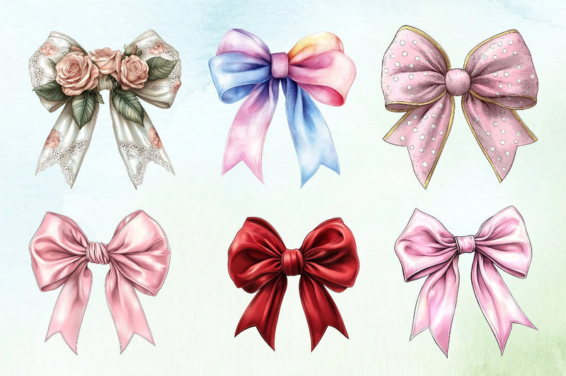 Coquette Bow Clipart Bundle 3 - CraftNest - Digital Crafting and Art