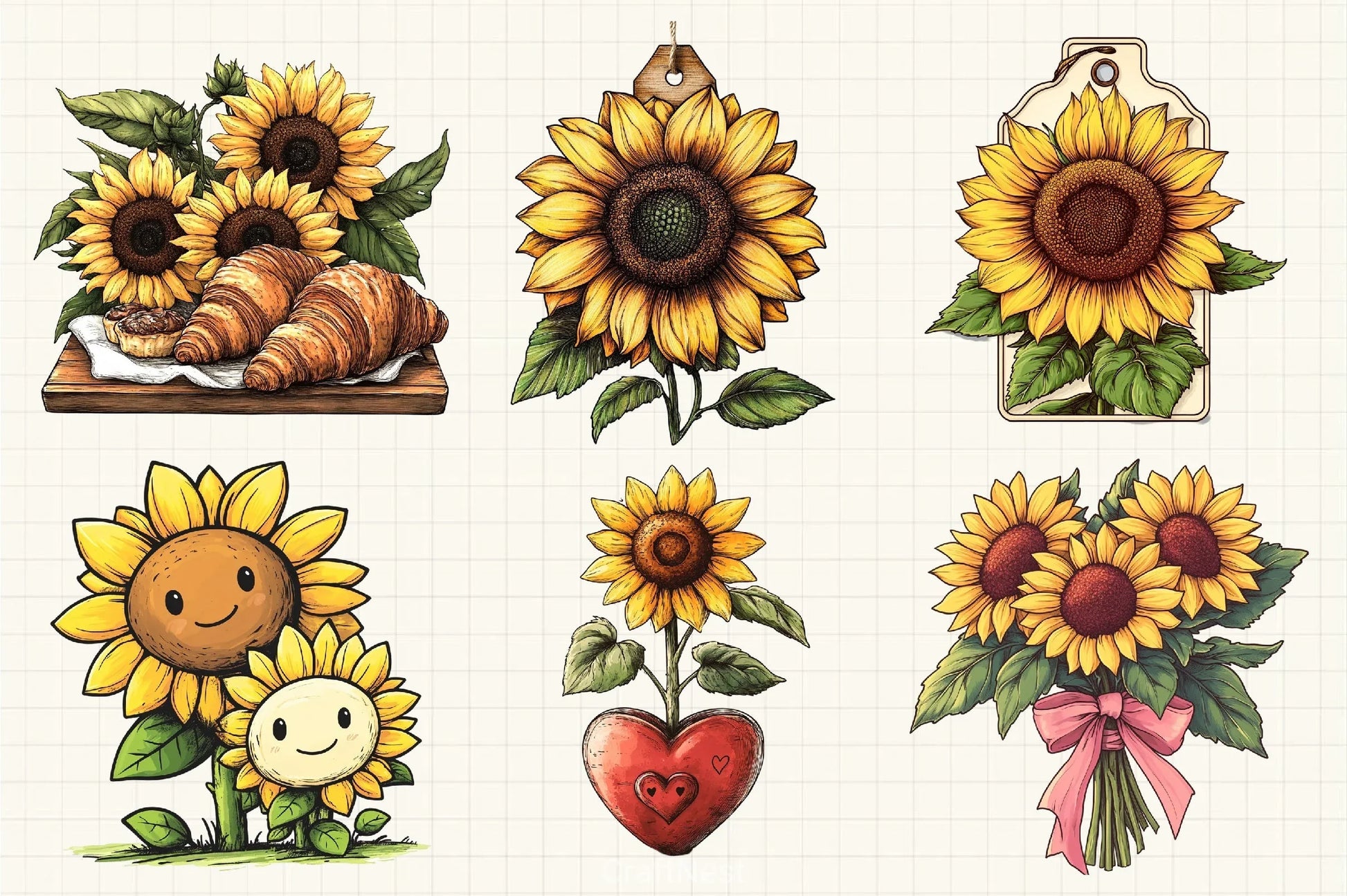 Sunflower Mother's Day Clipart Bundle 3 - CraftNest - Digital Crafting and Art