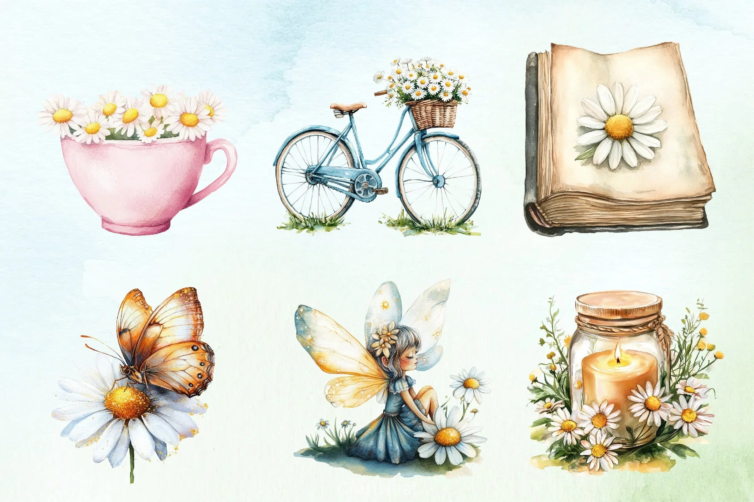 Mothers Day Daisies Clipart Bundle - CraftNest - Digital Crafting and Art