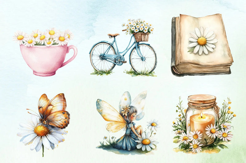 Mothers Day Daisies Clipart Bundle - CraftNest - Digital Crafting and Art