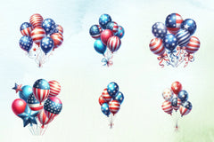 American 4th of July Balloons Clipart Bundle - CraftNest - Digital Crafting and Art