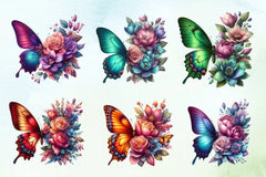 Butterfly Flowers Clipart Bundle 10 - CraftNest - Digital Crafting and Art
