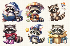 Cute Raccoon Clipart Bundle - CraftNest - Digital Crafting and Art