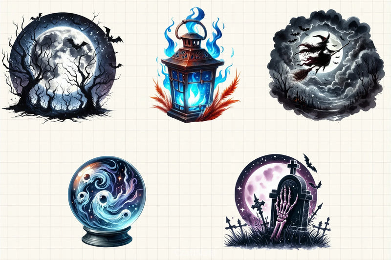 Dark Halloween Clipart Bundle - CraftNest - Digital Crafting and Art