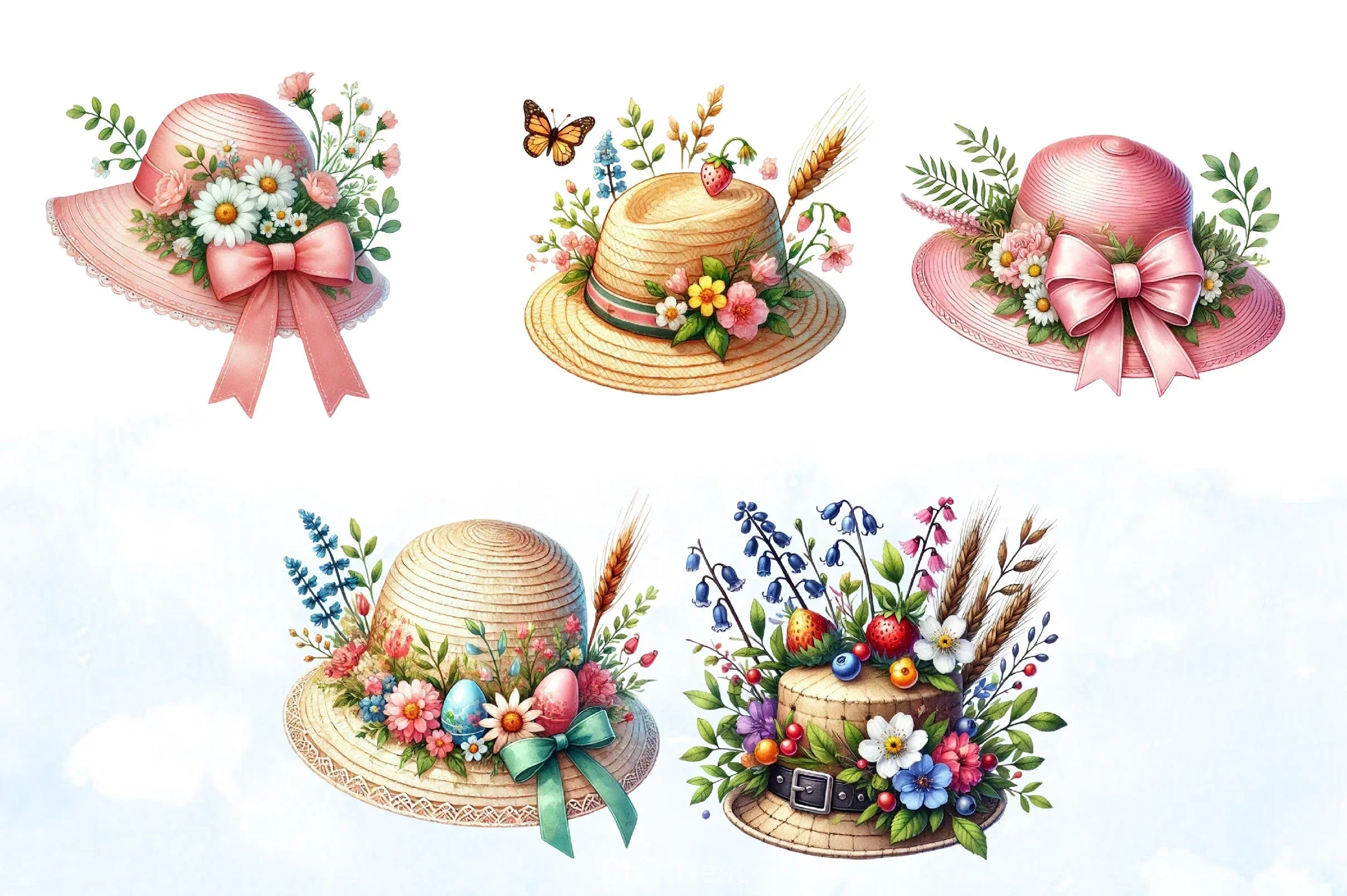 Spring Hat Clipart Bundle - CraftNest - Digital Crafting and Art