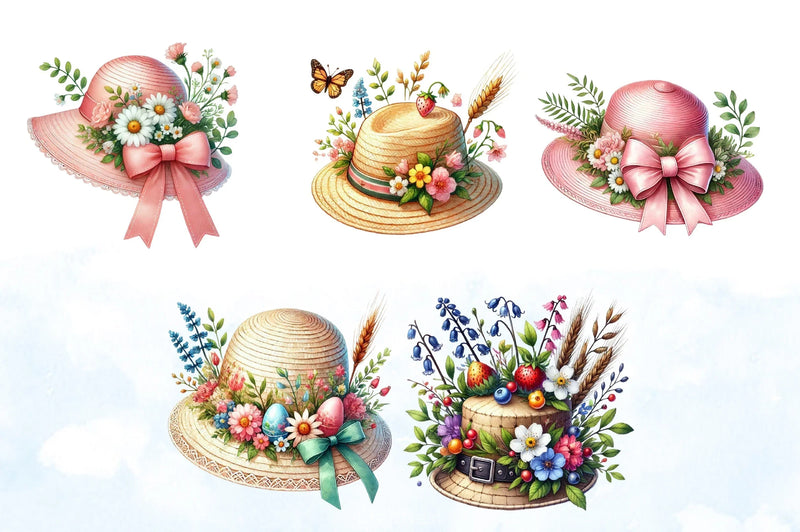 Spring Hat Clipart Bundle - CraftNest - Digital Crafting and Art