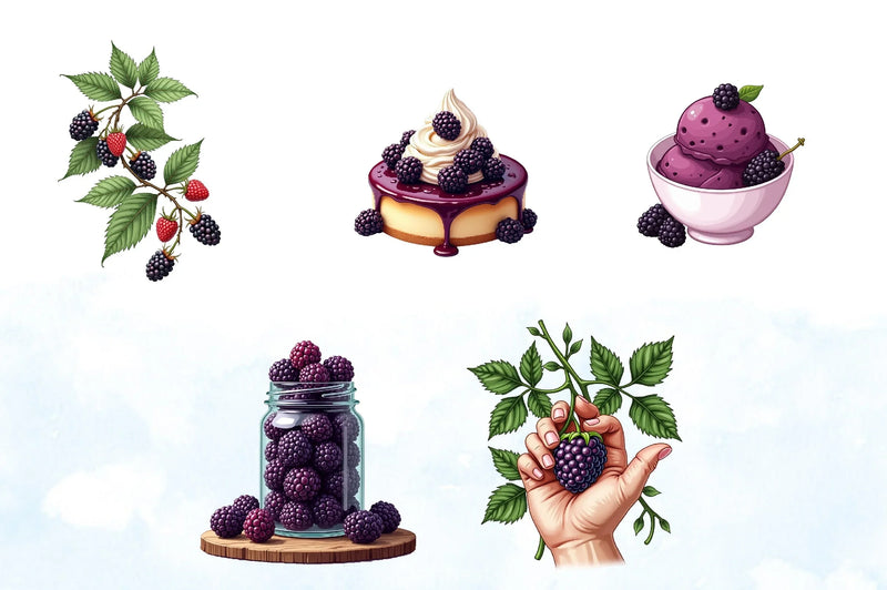 Blackberries Clipart Bundle - CraftNest - Digital Crafting and Art