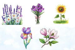 Spring Flower Clipart Bundle 5 - CraftNest - Digital Crafting and Art