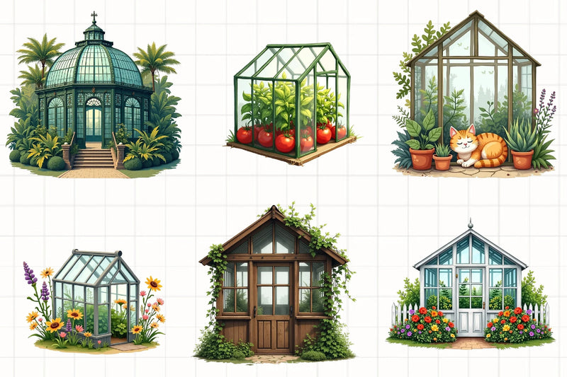 Spring Greenhouse Clipart Bundle - CraftNest - Digital Crafting and Art