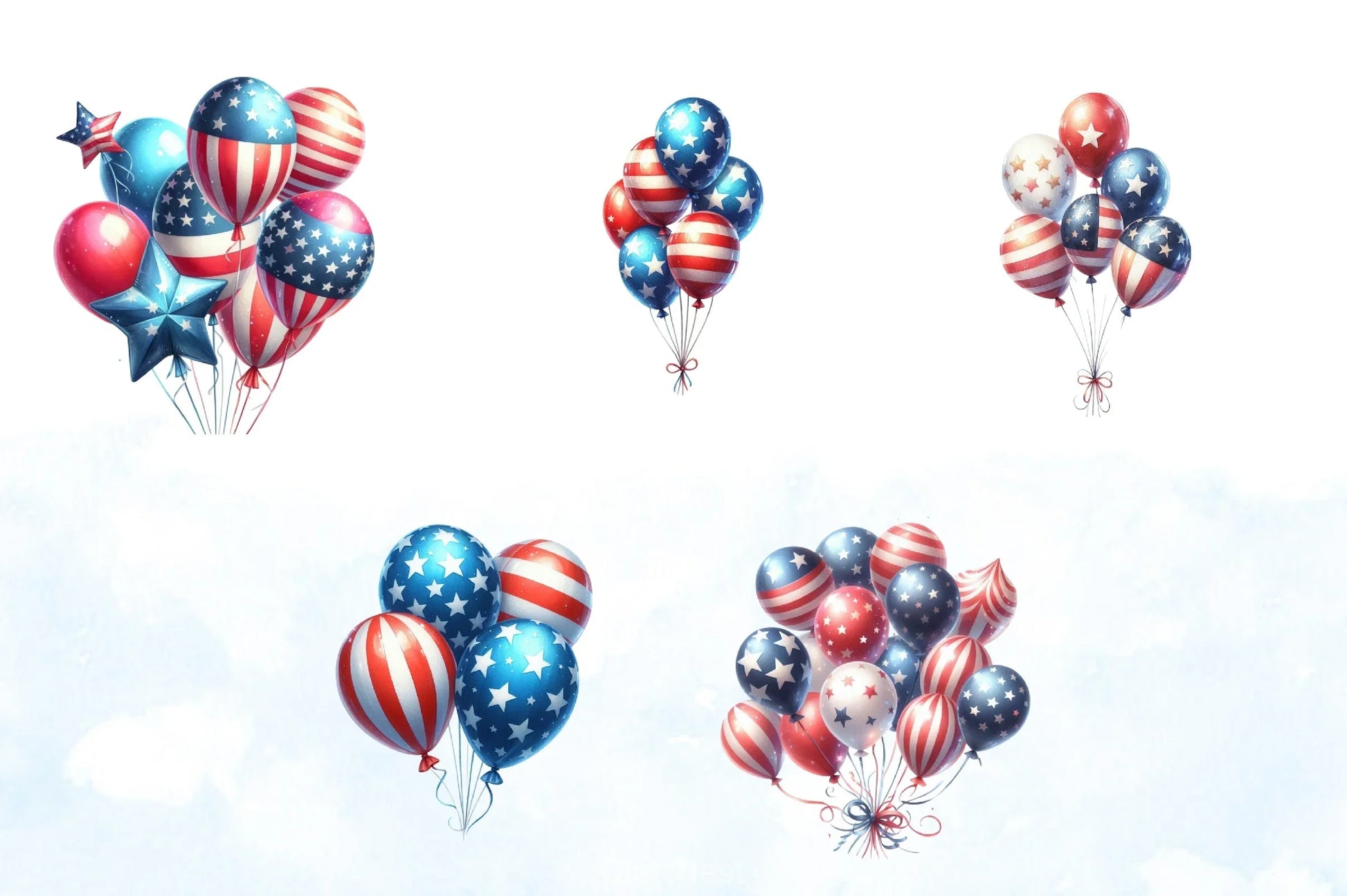 American 4th of July Balloons Clipart Bundle - CraftNest - Digital Crafting and Art