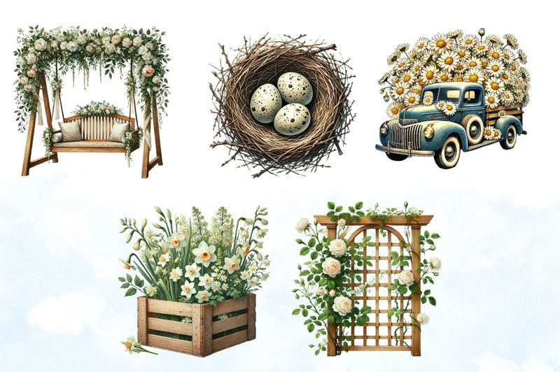 Cozy Spring Clipart Bundle - CraftNest - Digital Crafting and Art