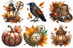 Steampunk Autumn Clipart Bundle - CraftNest - Digital Crafting and Art