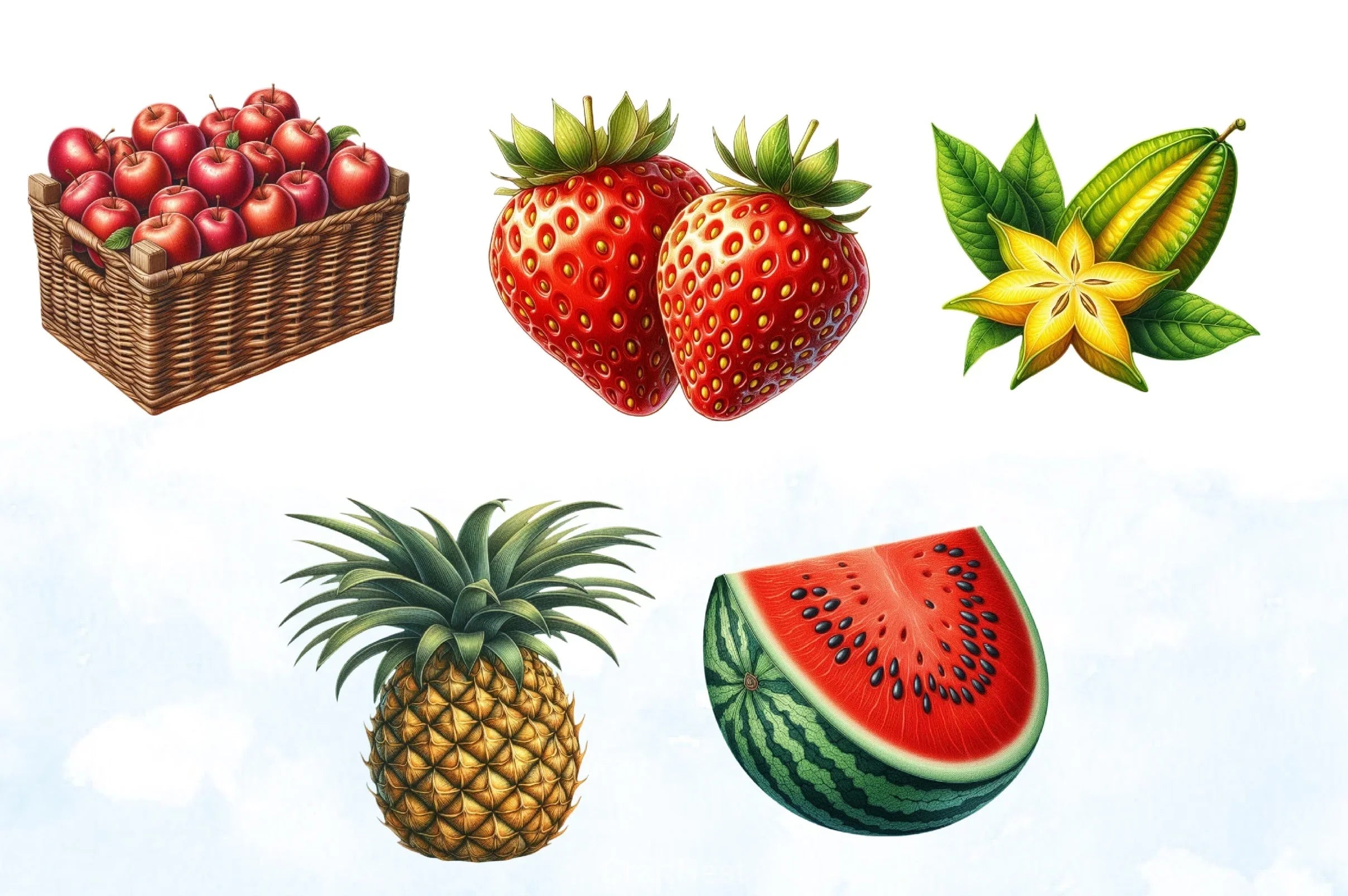 Fresh Organic Fruit Clipart Bundle - CraftNest - Digital Crafting and Art