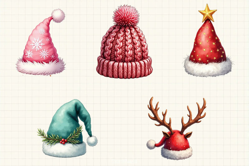Christmas Hat Clipart Bundle - CraftNest - Digital Crafting and Art