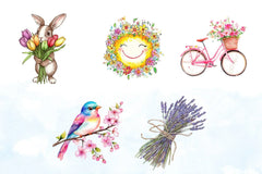 Happy Spring Clipart Bundle - CraftNest - Digital Crafting and Art