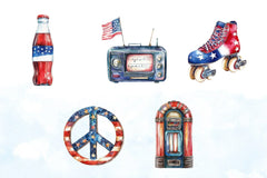 Retro Vintage 4th of July Clipart Bundle - CraftNest - Digital Crafting and Art