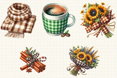 Gingham Autumn Clipart Bundle 7 - CraftNest - Digital Crafting and Art