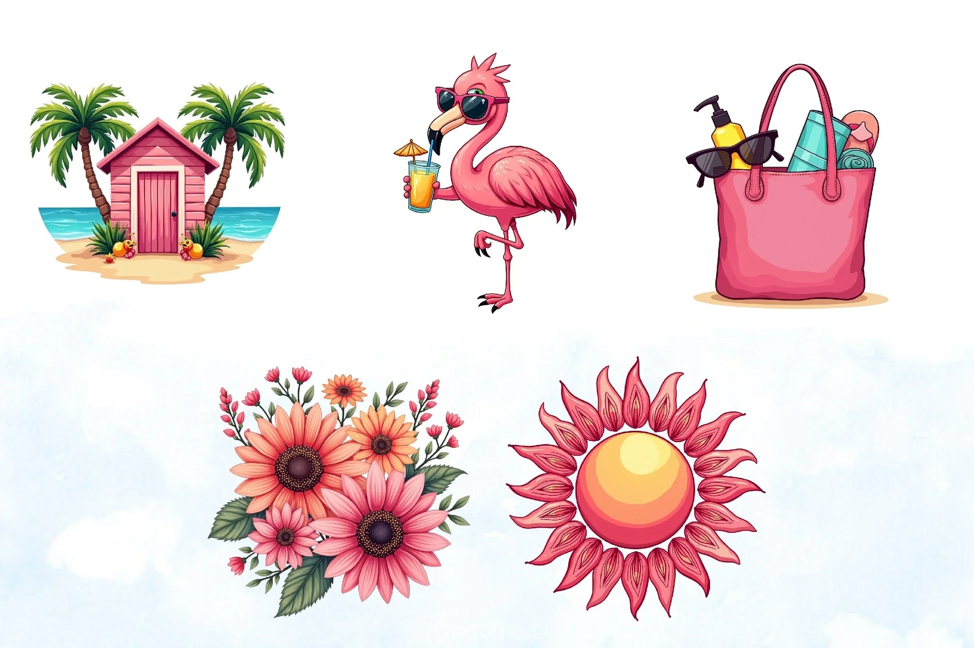 Pink Summer Clipart Bundle 8 - CraftNest - Digital Crafting and Art