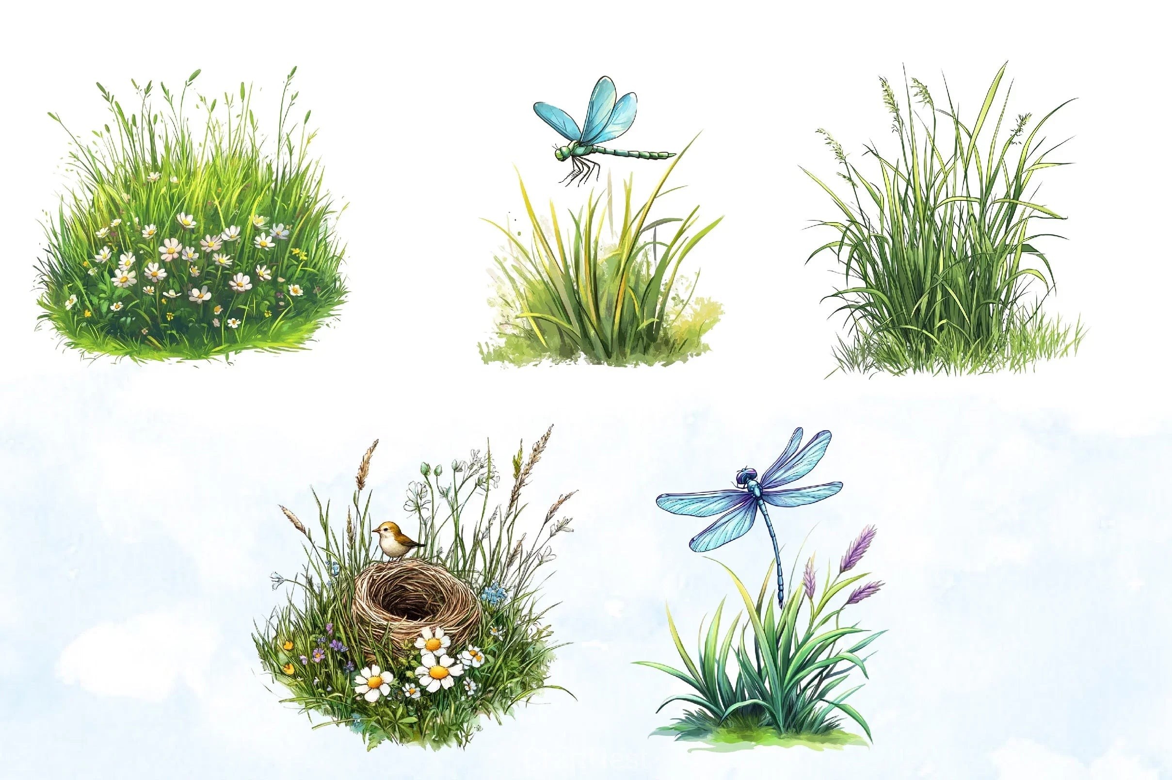 Spring Grass Clipart Bundle - CraftNest - Digital Crafting and Art