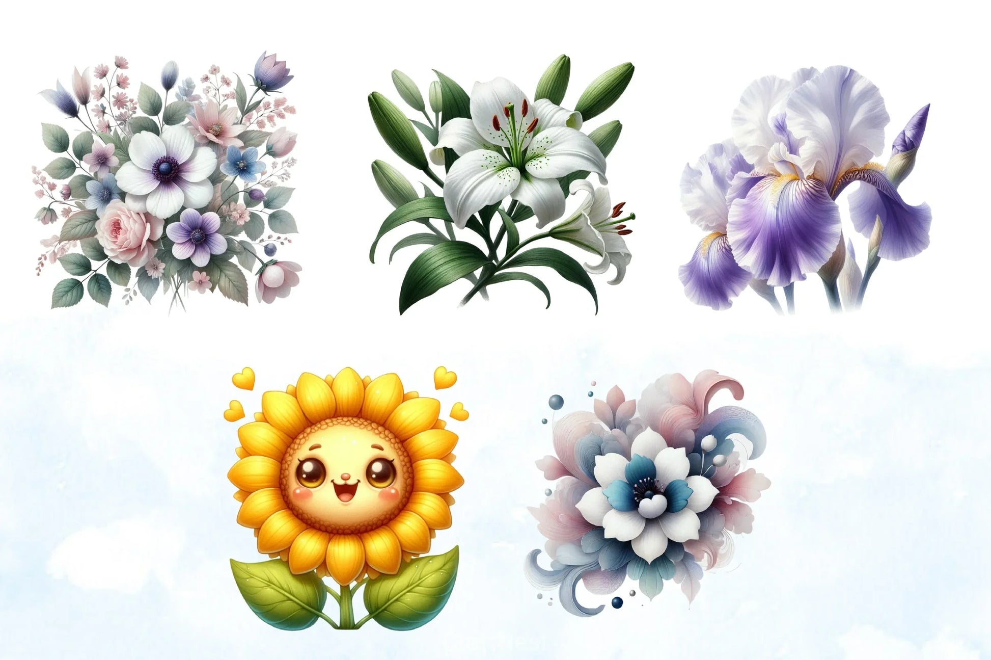Timeless Bloom Flowers Clipart Bundle - CraftNest - Digital Crafting and Art