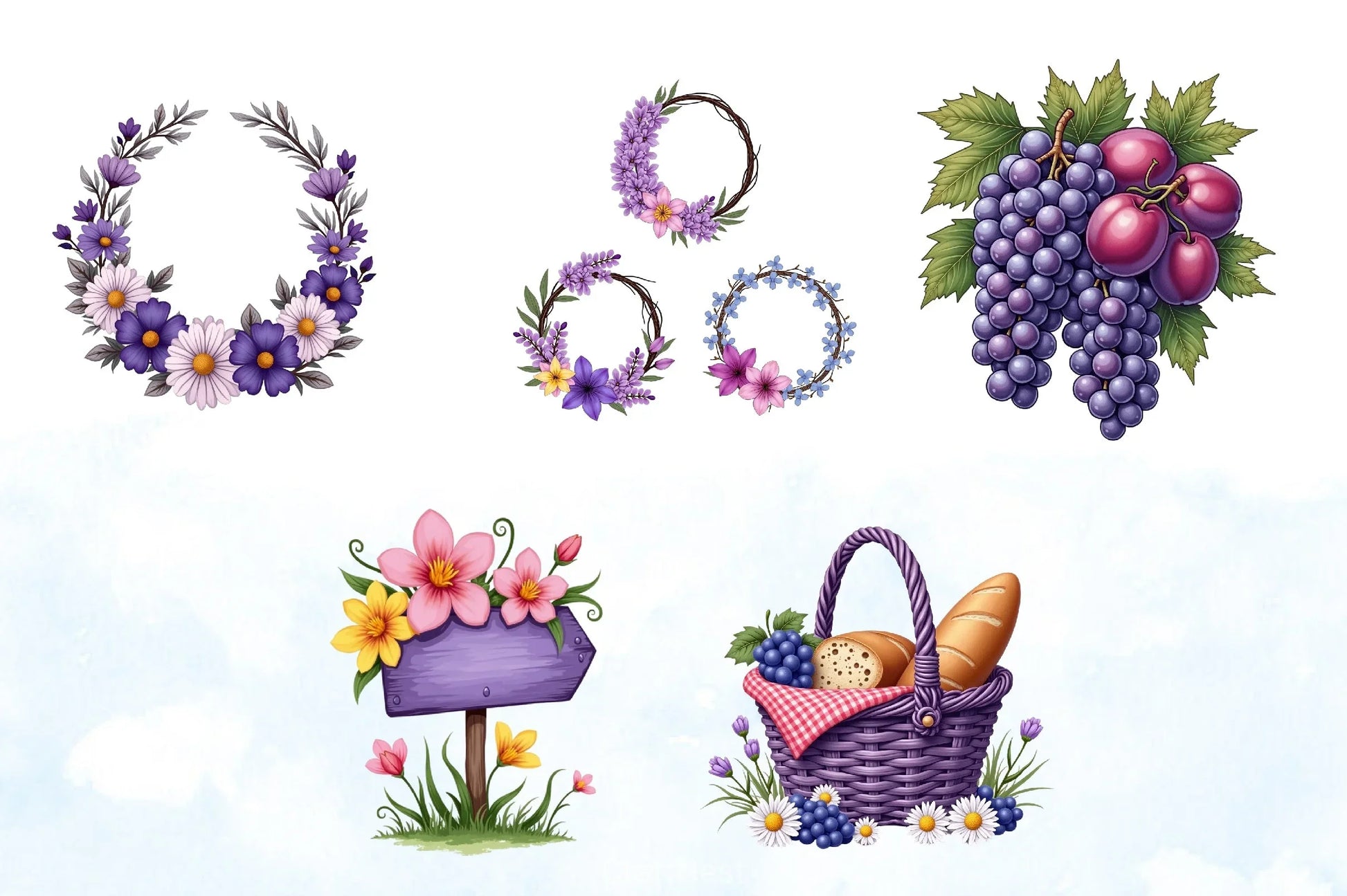 Purple Spring Clipart Bundle 2 - CraftNest - Digital Crafting and Art