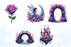 Enchanted Purple Fairies Clipart Bundle - CraftNest - Digital Crafting and Art