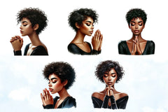 Black Girl Praying Clipart Bundle - CraftNest - Digital Crafting and Art