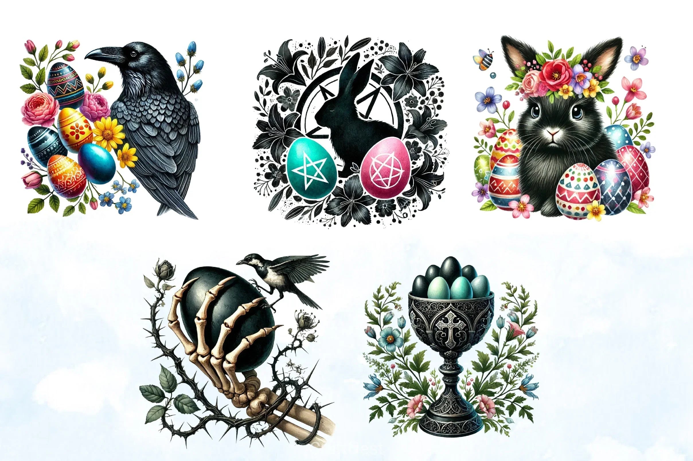 Gothic Easter Clipart Bundle 5 - CraftNest - Digital Crafting and Art