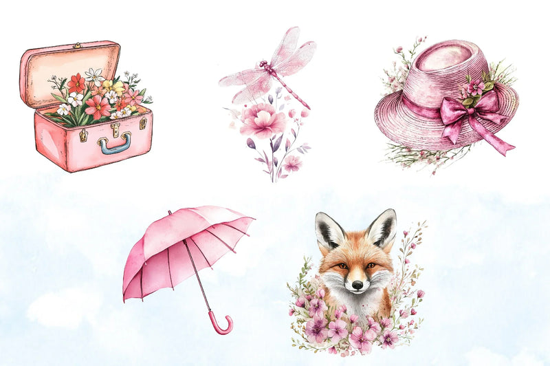 Pink Spring Clipart Bundle 5 - CraftNest - Digital Crafting and Art