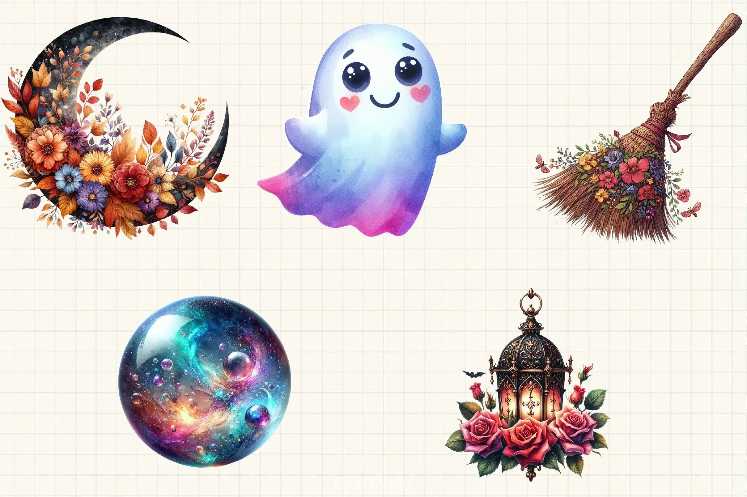 Beautiful Halloween Clipart Bundle 1 - CraftNest - Digital Crafting and Art