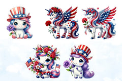 4th of July Unicorn Clipart Bundle 5 - CraftNest - Digital Crafting and Art