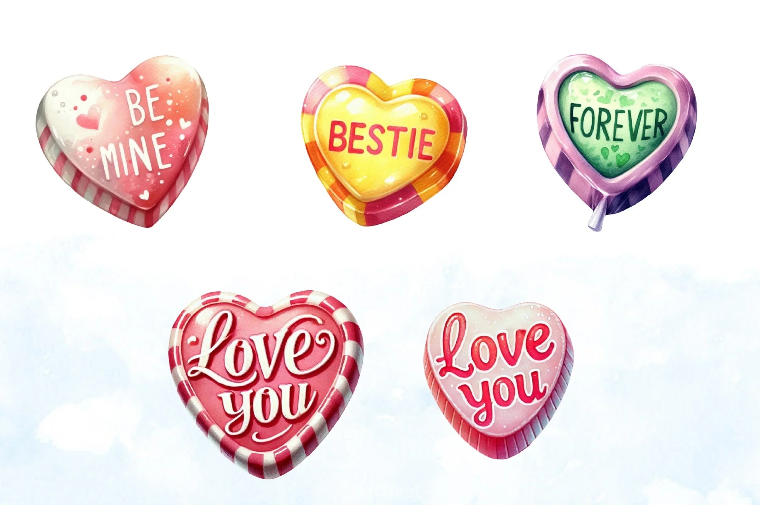 Candy Hearts Clipart Bundle - CraftNest - Digital Crafting and Art