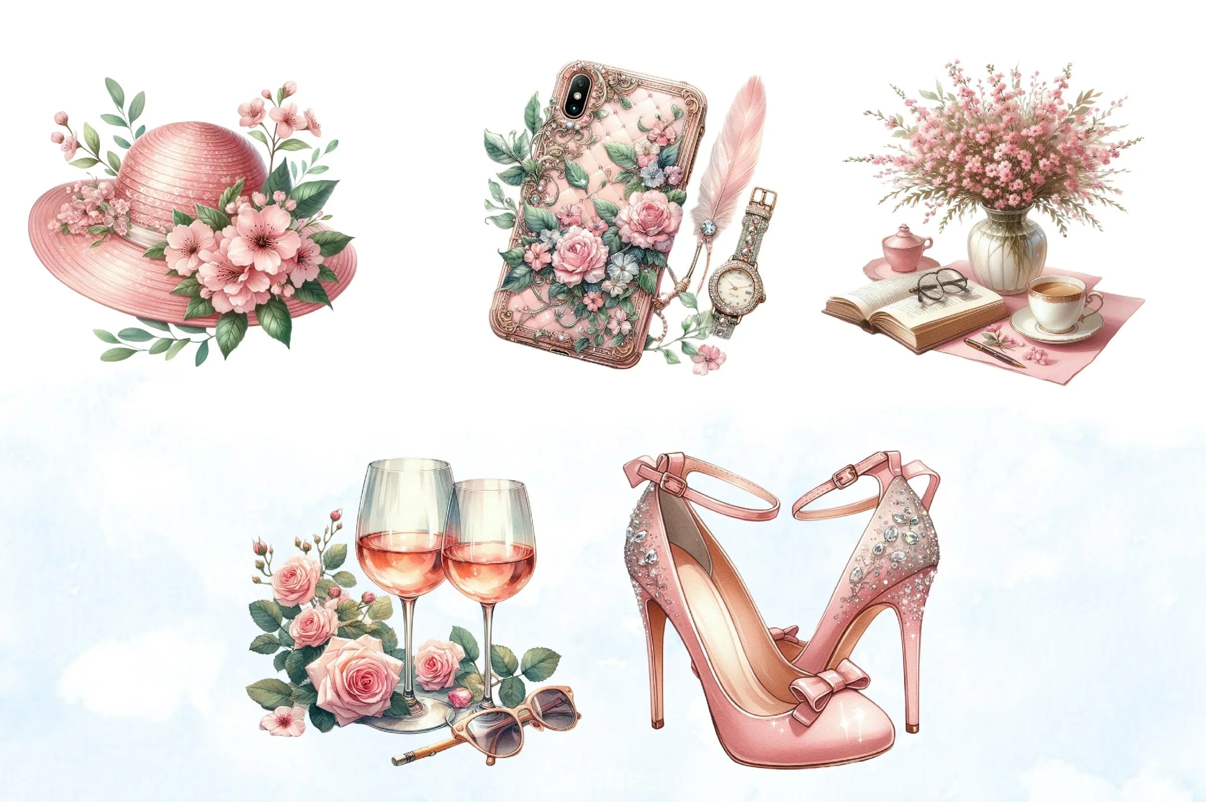 Pink Spring Fashion Clipart Bundle 2 - CraftNest - Digital Crafting and Art