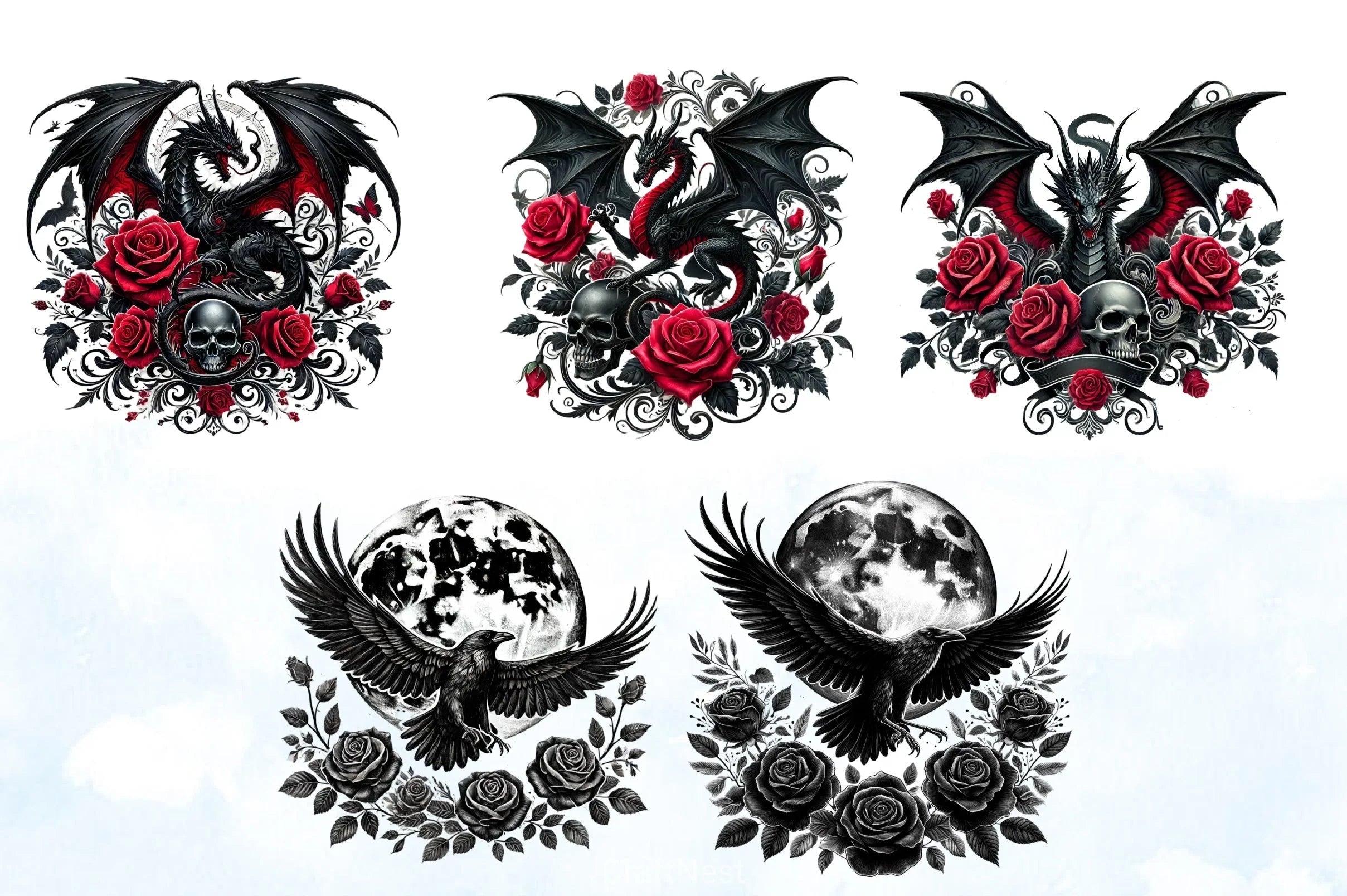 Gothic Animals Clipart Bundle - CraftNest - Digital Crafting and Art