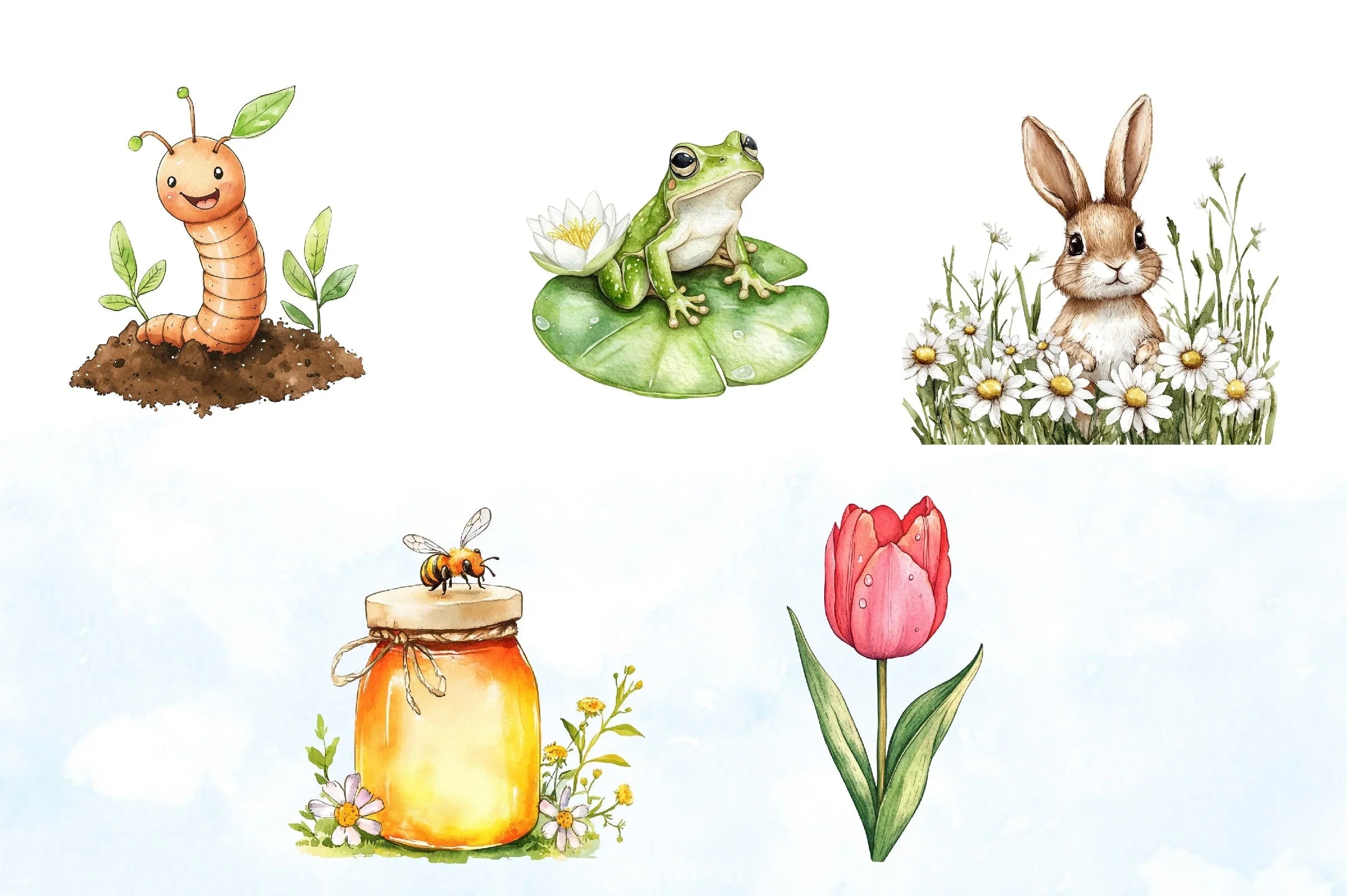 Cute Spring Garden Clipart Bundle - CraftNest - Digital Crafting and Art