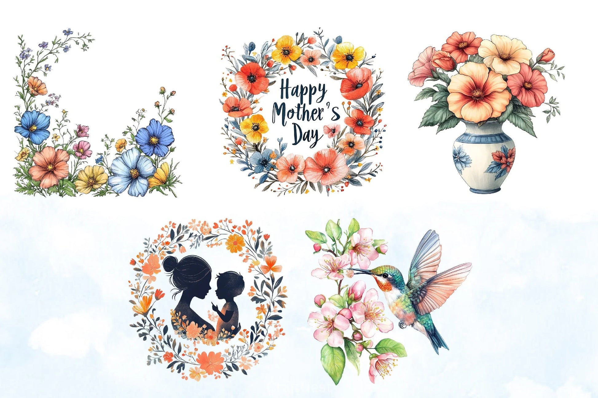 Floral Mother's Day Clipart Bundle 2 - CraftNest - Digital Crafting and Art