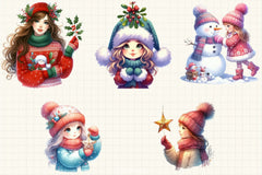 Christmas Winter Girl Clipart Bundle 2 - CraftNest - Digital Crafting and Art