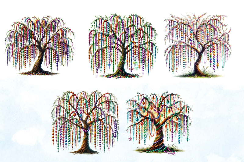 Mardi Gras Tree Clipart Bundle 4 - CraftNest - Digital Crafting and Art