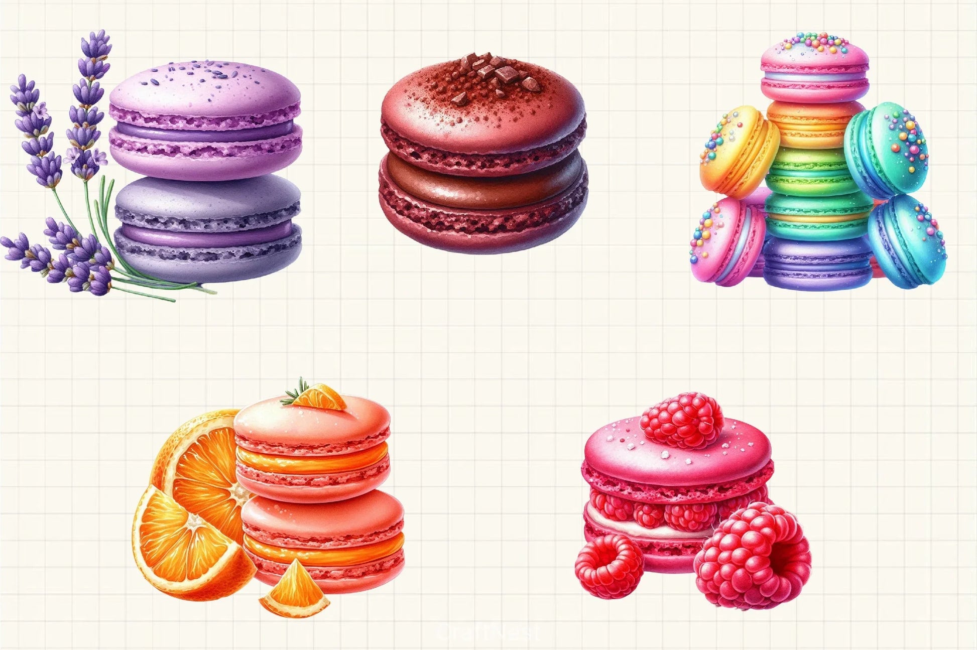 Macaron Clipart Bundle - CraftNest - Digital Crafting and Art