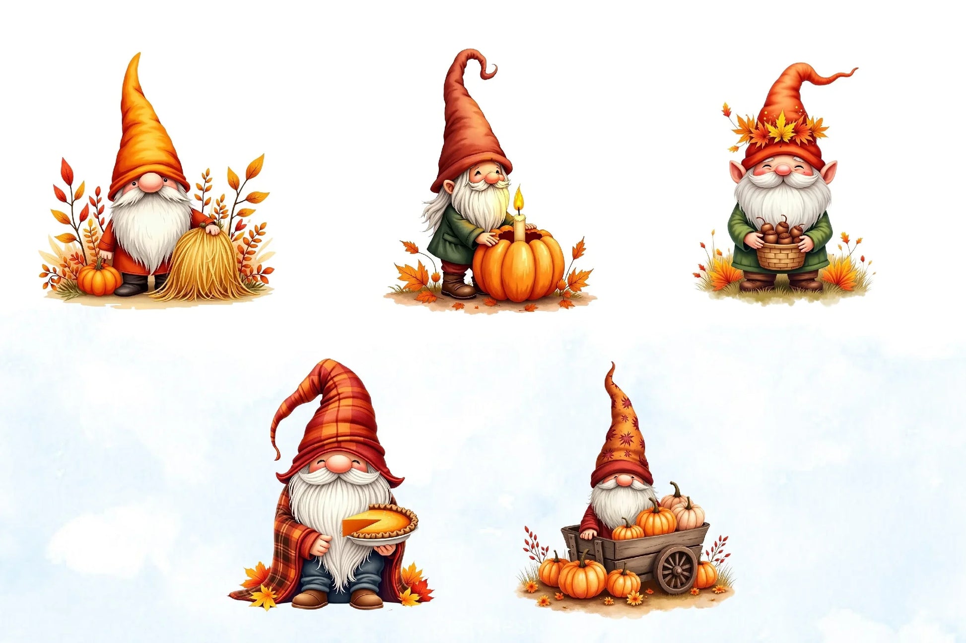 Autumn Gnomes Clipart Bundle - CraftNest - Digital Crafting and Art