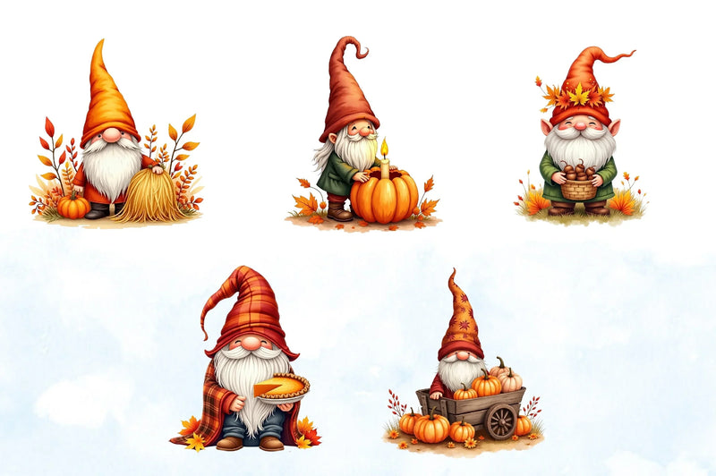 Autumn Gnomes Clipart Bundle - CraftNest - Digital Crafting and Art