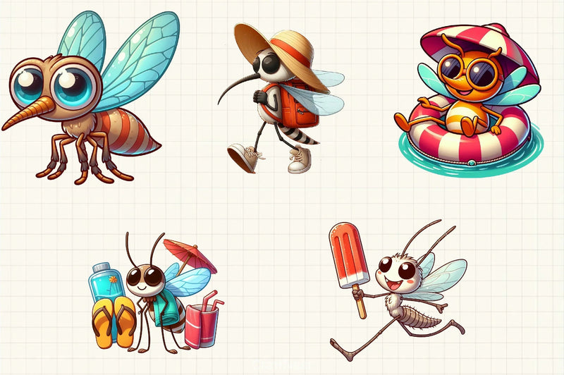 Summer Mosquitoes Clipart Bundle - CraftNest - Digital Crafting and Art